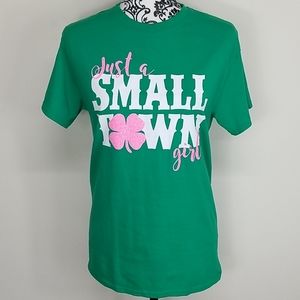 Women's Size Small Green & Pink Tshirt
